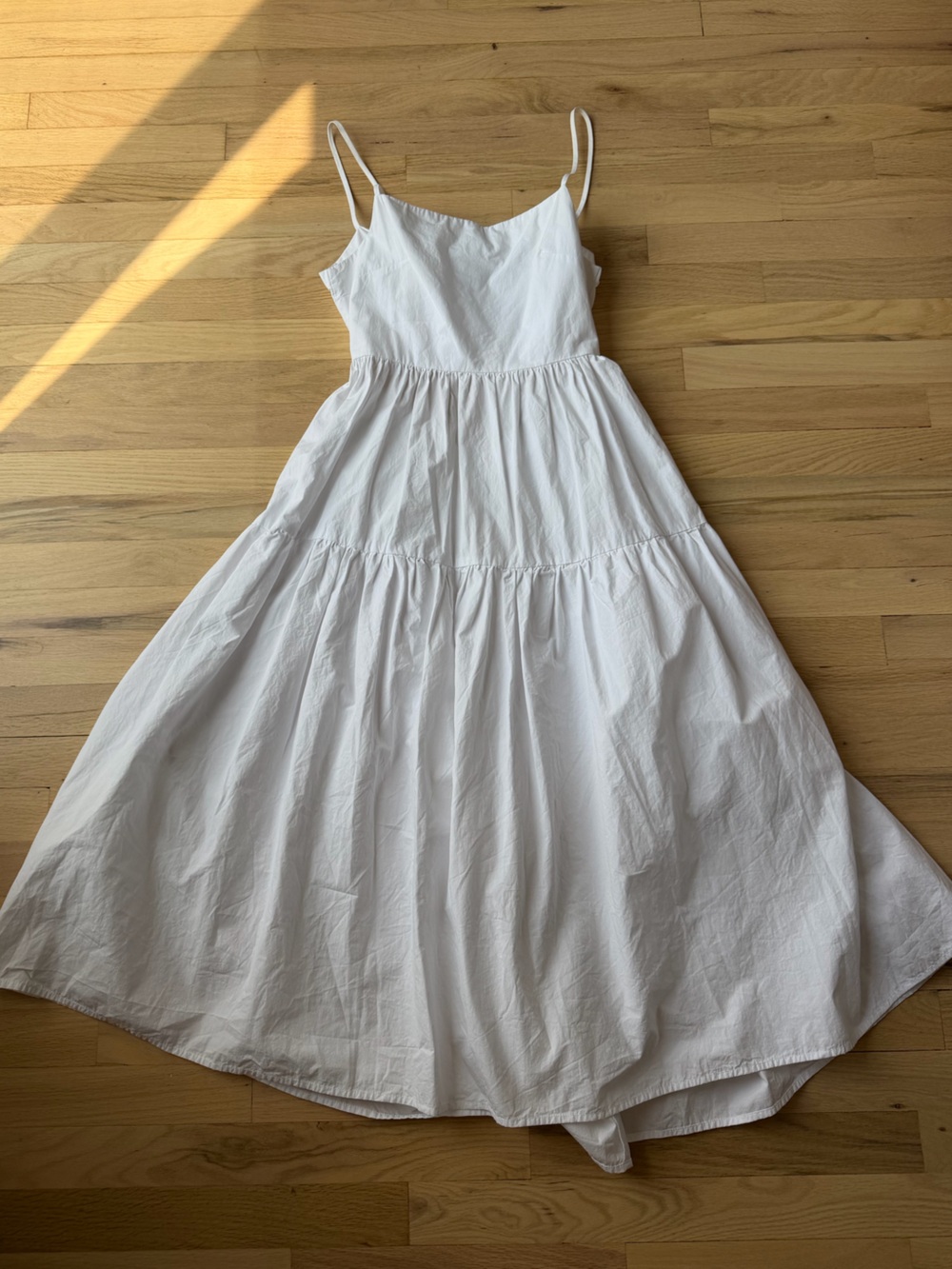 Ciao Lucia White Strapless Tiered Cotton Maxi Dress